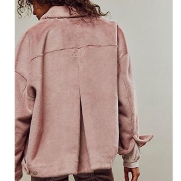 Free People We the Free Cozy Opal Swing Jacket in Pink NWOT - Picture 2 of 7